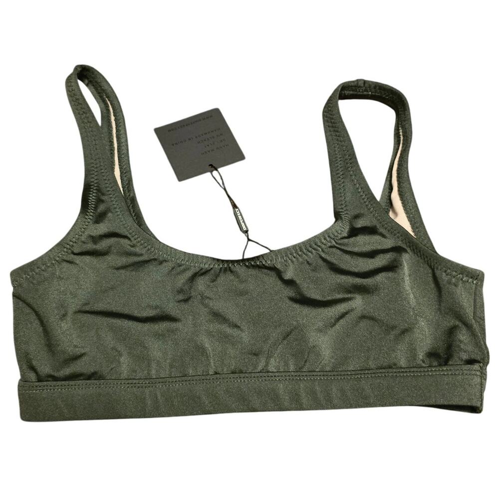 Dixperfect green low scoop bikini top nwt